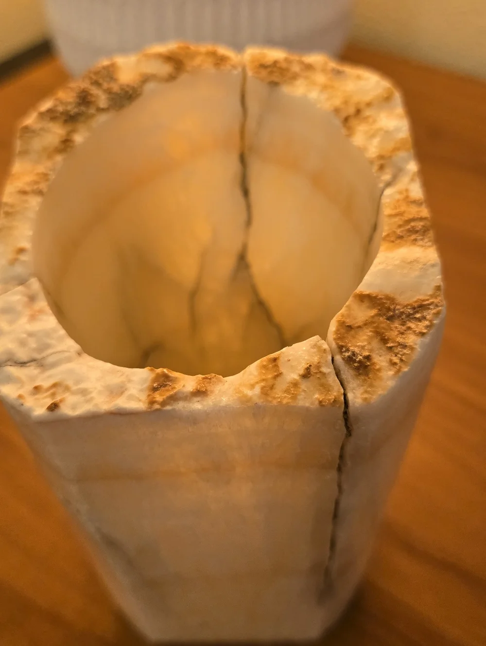 Natural White Like Alabaster Decorative Candle Holder Decor - Picture 3 of 10